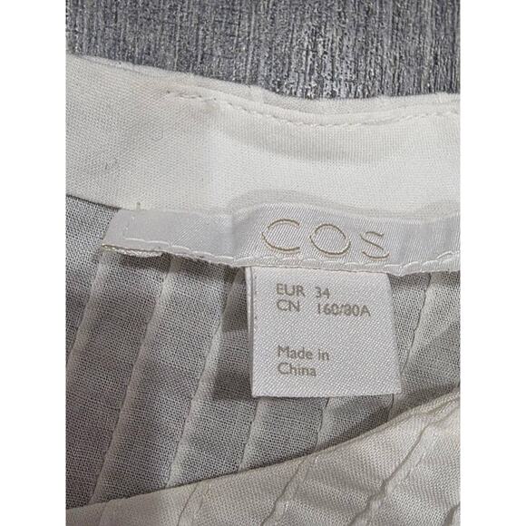 Cos Puffed Sleeves Cotton White Blouse Top Size S A003711 - Picture 5 of 10